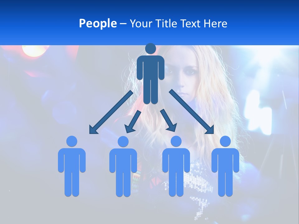 A Woman With Blonde Hair Is Posing For A Picture PowerPoint Template