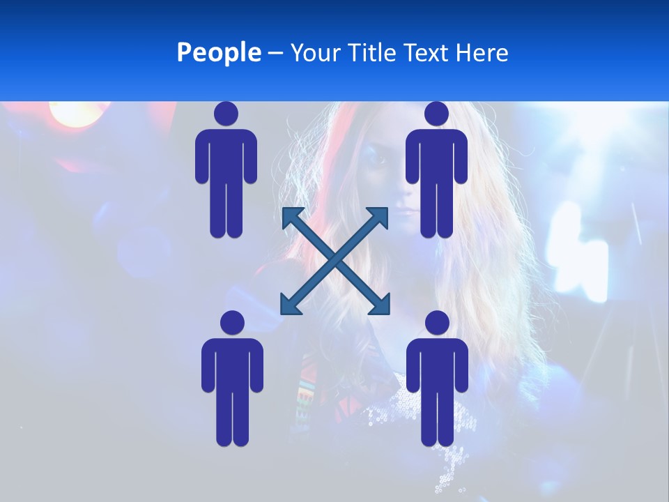 A Woman With Blonde Hair Is Posing For A Picture PowerPoint Template