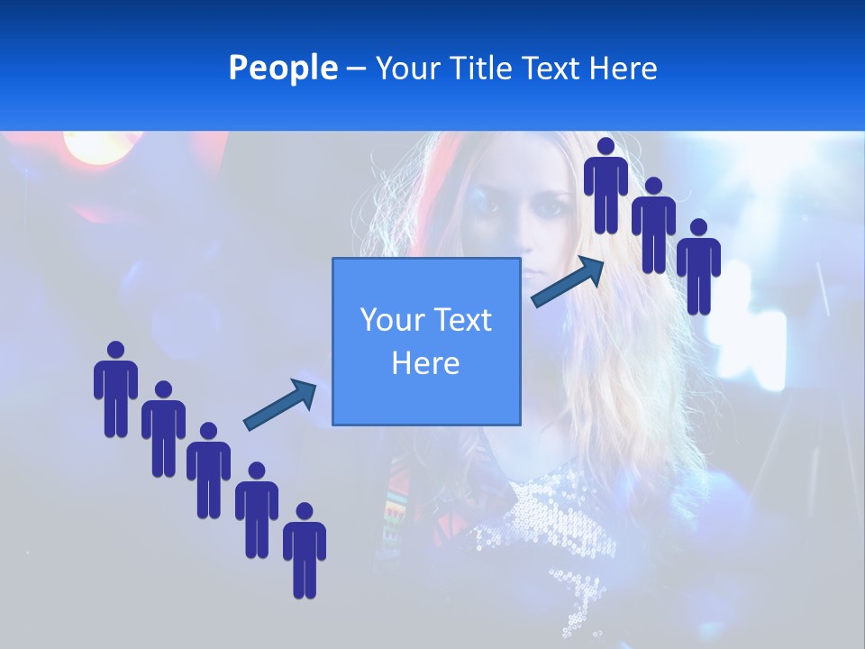 A Woman With Blonde Hair Is Posing For A Picture PowerPoint Template