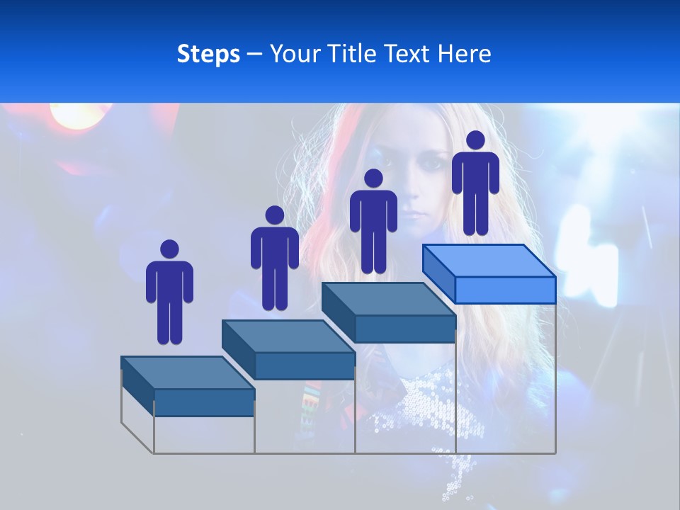 A Woman With Blonde Hair Is Posing For A Picture PowerPoint Template