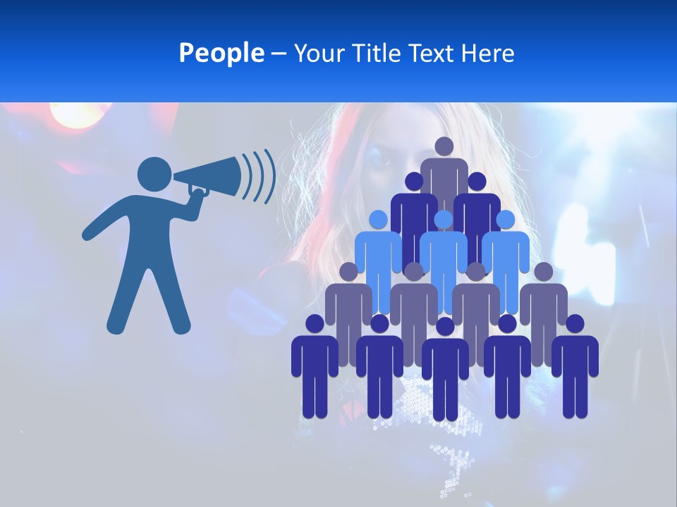 A Woman With Blonde Hair Is Posing For A Picture PowerPoint Template