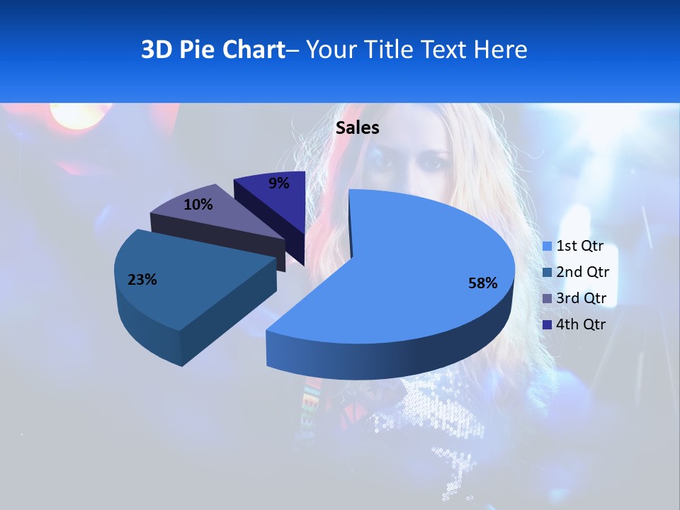 A Woman With Blonde Hair Is Posing For A Picture PowerPoint Template