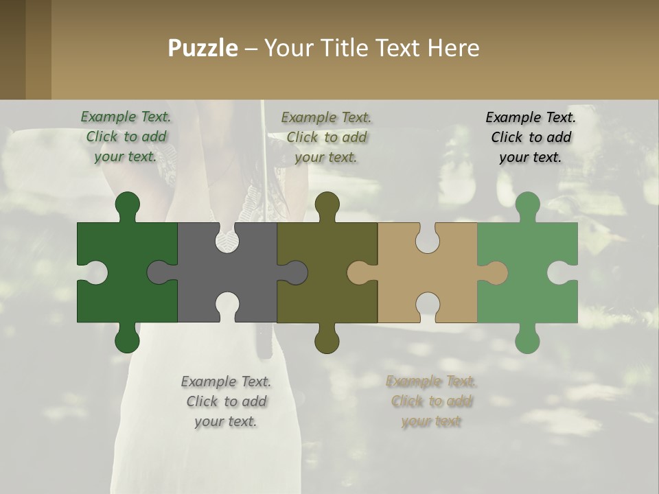 A Woman Holding An Umbrella In The Rain PowerPoint Template