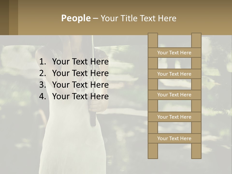 A Woman Holding An Umbrella In The Rain PowerPoint Template