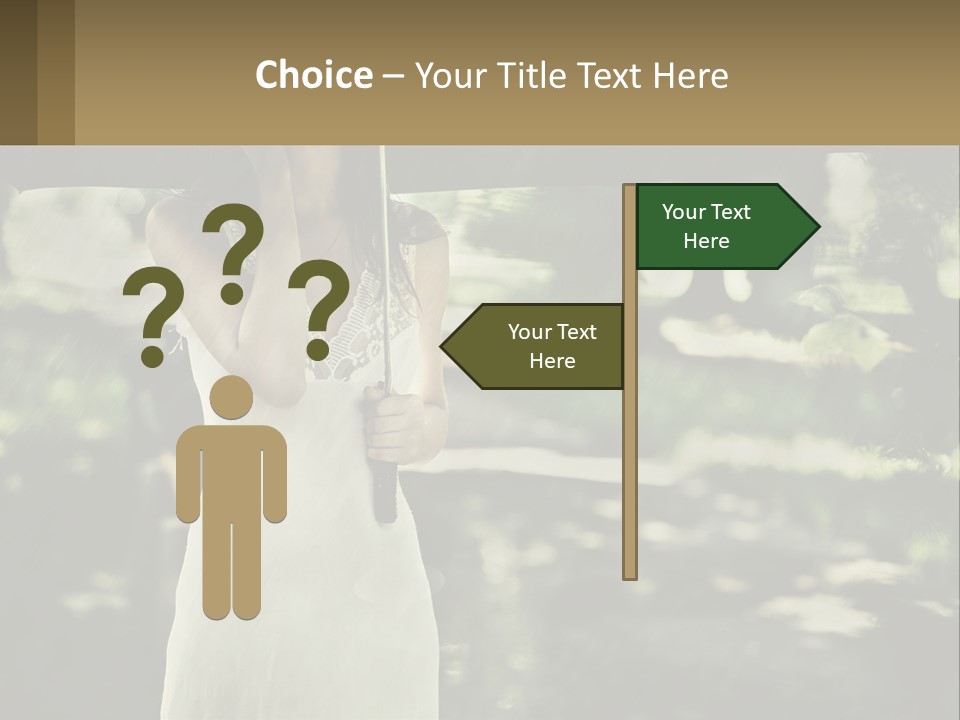 A Woman Holding An Umbrella In The Rain PowerPoint Template