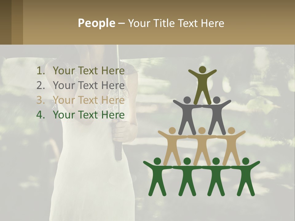 A Woman Holding An Umbrella In The Rain PowerPoint Template