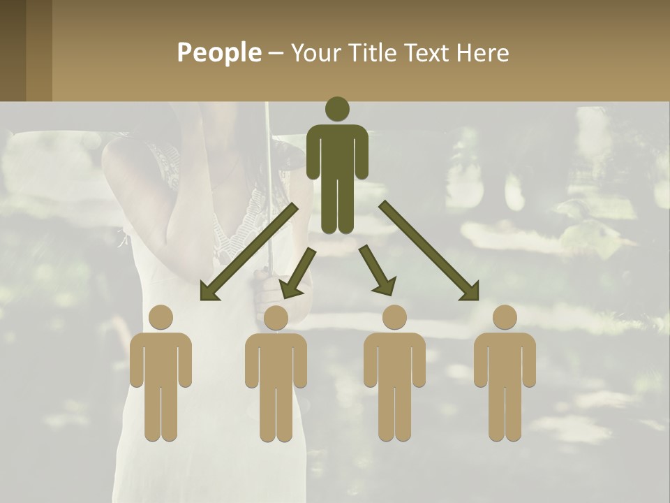 A Woman Holding An Umbrella In The Rain PowerPoint Template