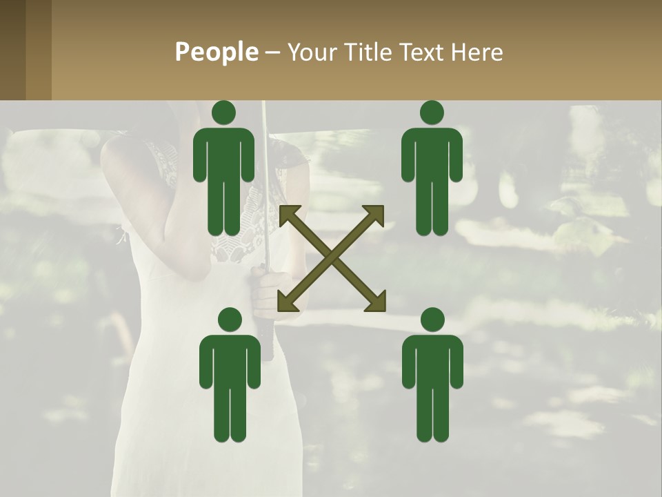 A Woman Holding An Umbrella In The Rain PowerPoint Template
