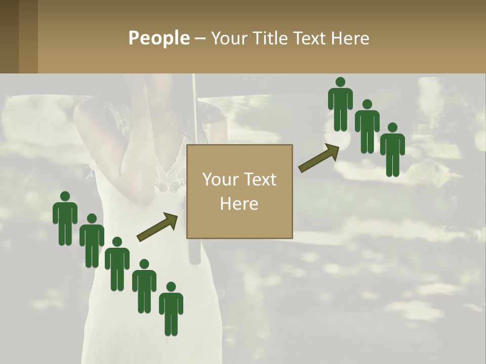 A Woman Holding An Umbrella In The Rain PowerPoint Template