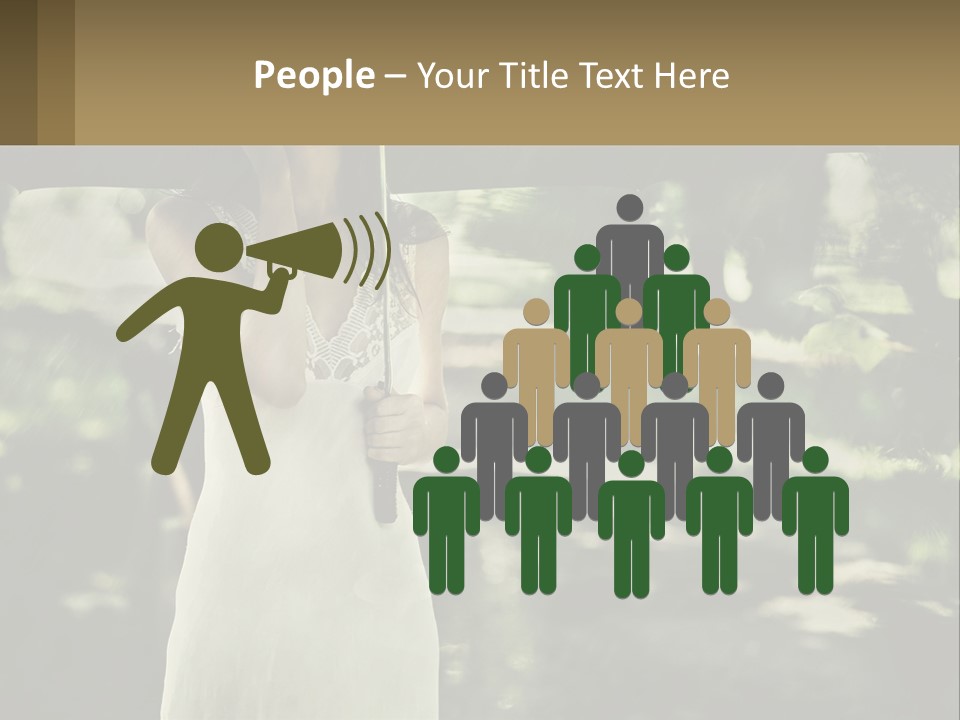 A Woman Holding An Umbrella In The Rain PowerPoint Template