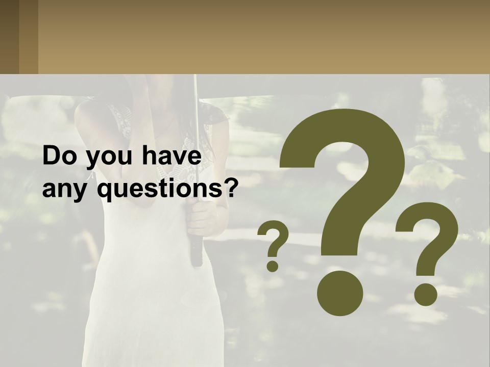 A Woman Holding An Umbrella In The Rain PowerPoint Template