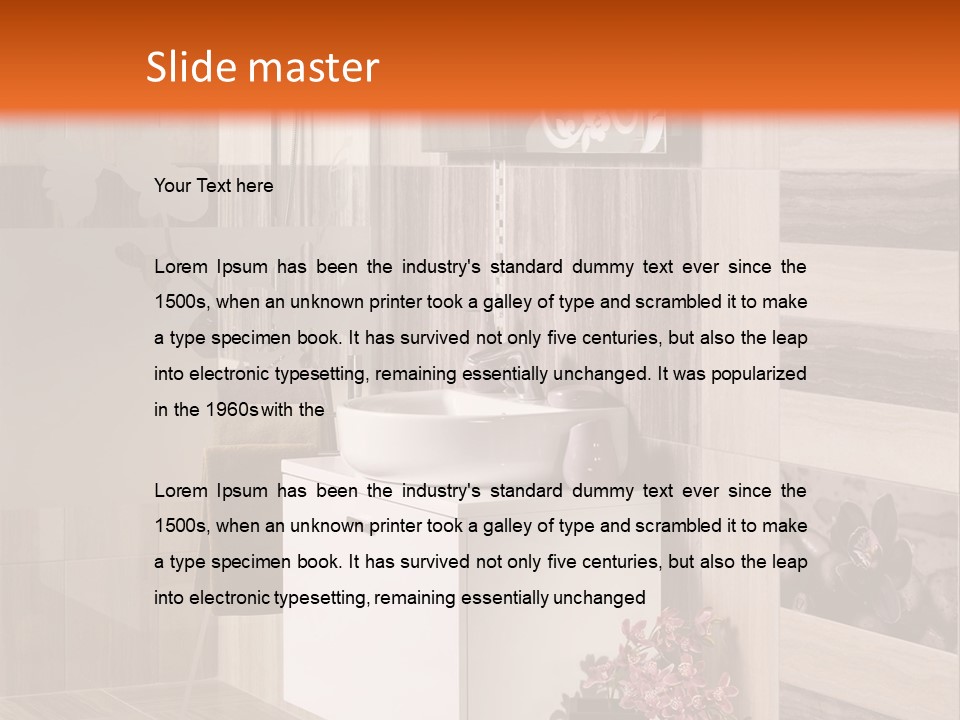 A Bath Room With A Sink A Mirror And A Shower PowerPoint Template