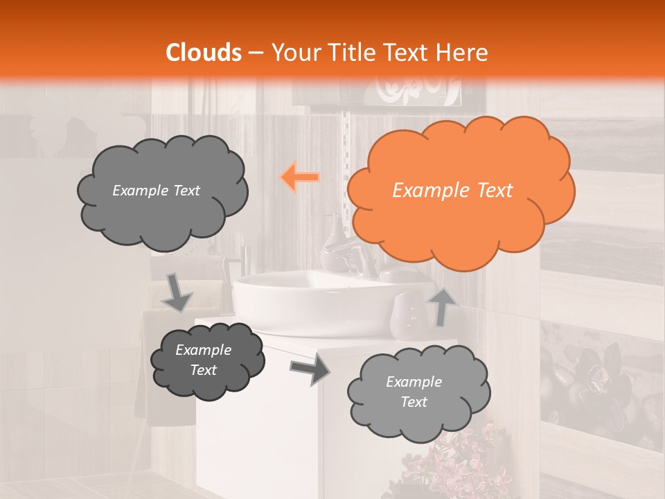 A Bath Room With A Sink A Mirror And A Shower PowerPoint Template