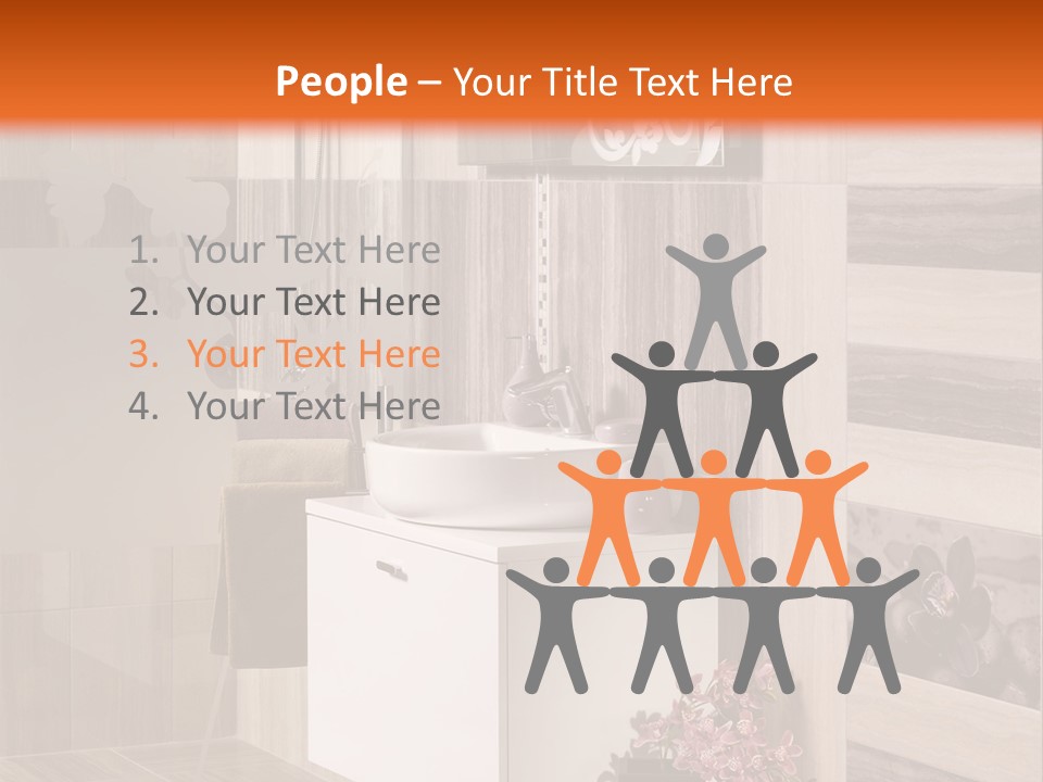 A Bath Room With A Sink A Mirror And A Shower PowerPoint Template