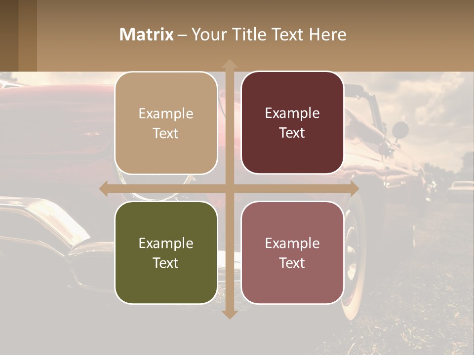 A Red Car Is Parked On The Grass PowerPoint Template
