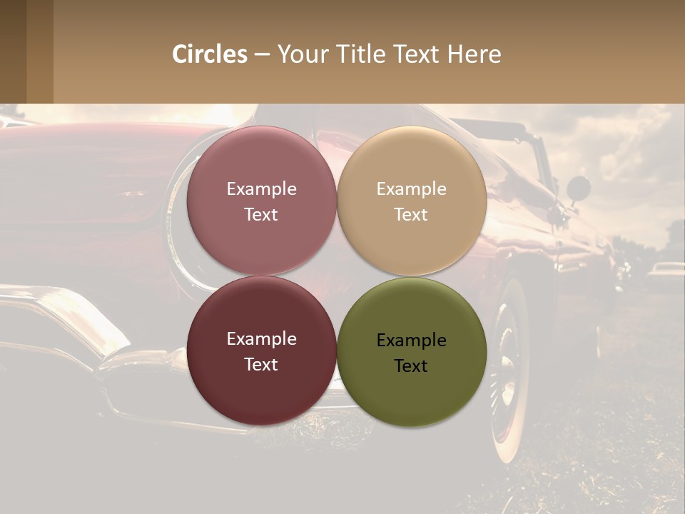A Red Car Is Parked On The Grass PowerPoint Template