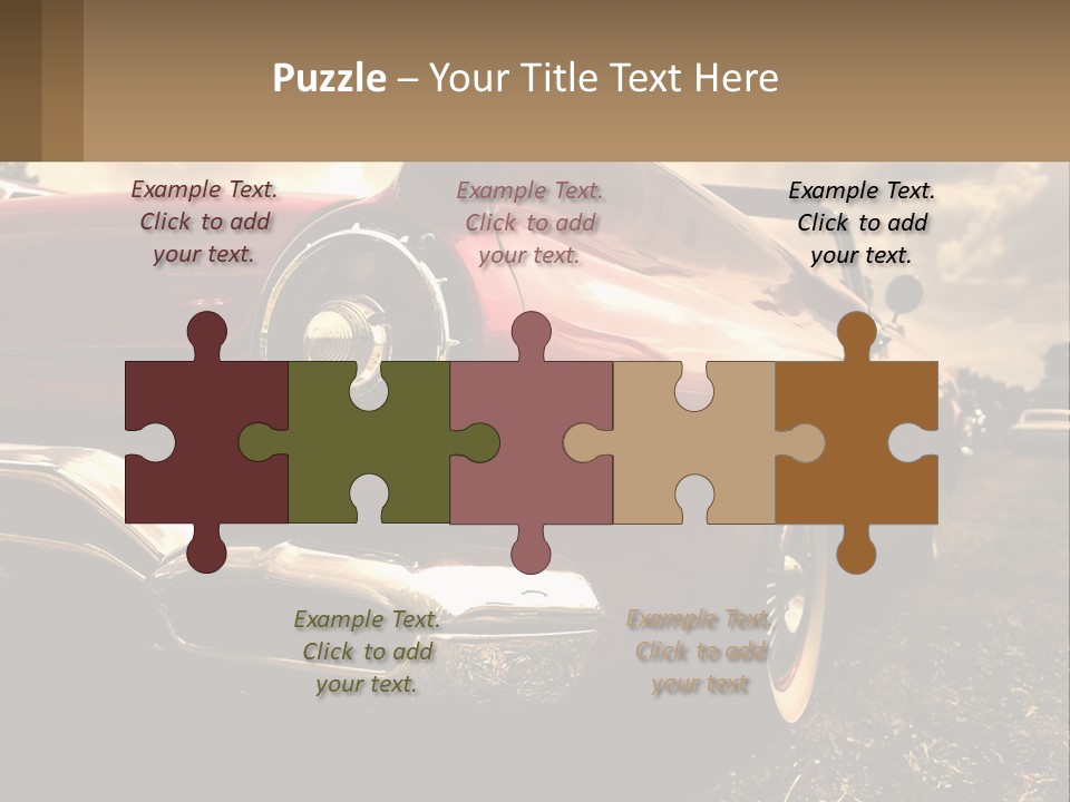 A Red Car Is Parked On The Grass PowerPoint Template