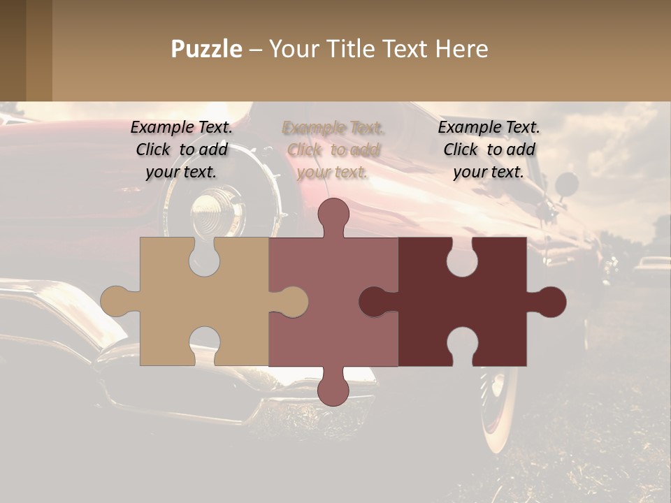 A Red Car Is Parked On The Grass PowerPoint Template