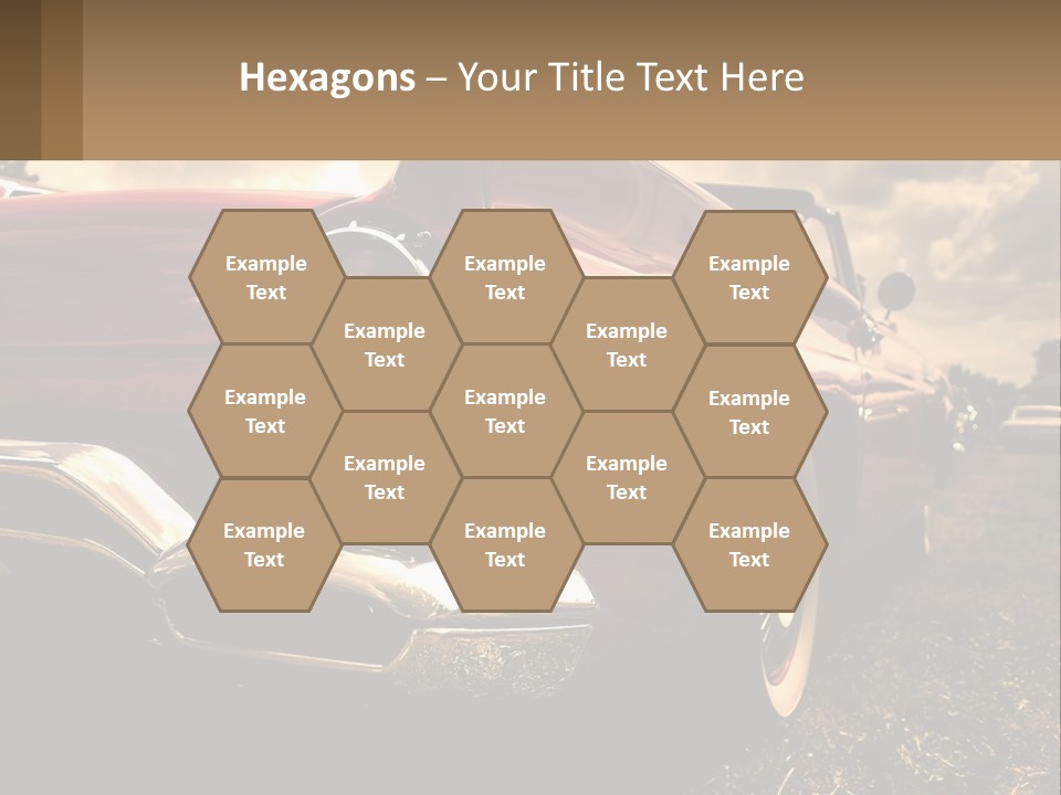 A Red Car Is Parked On The Grass PowerPoint Template