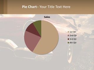 A Red Car Is Parked On The Grass PowerPoint Template
