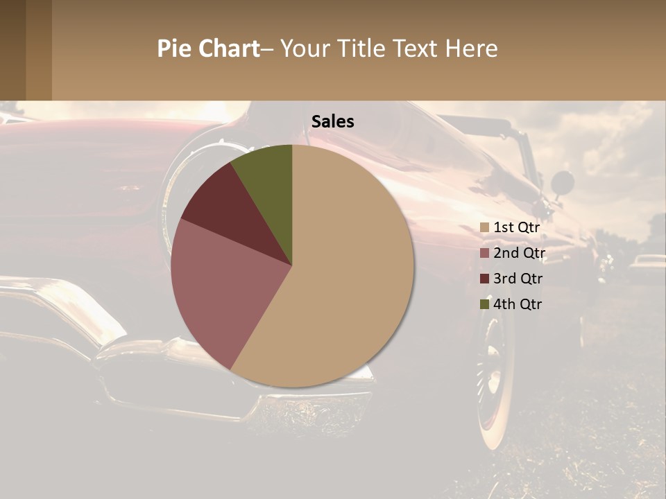 A Red Car Is Parked On The Grass PowerPoint Template