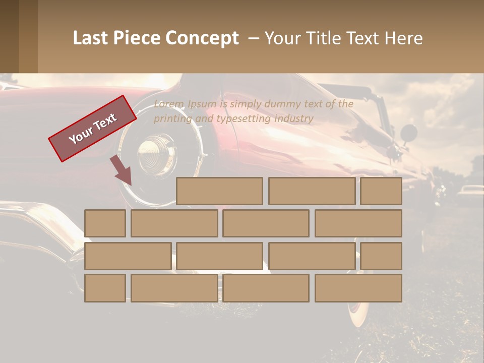 A Red Car Is Parked On The Grass PowerPoint Template