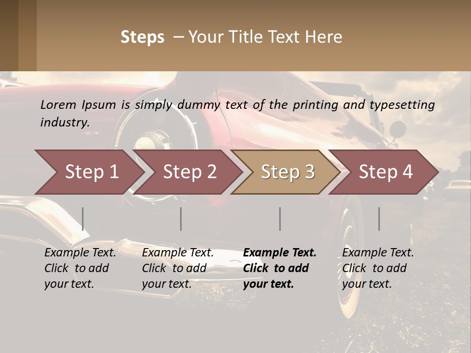 A Red Car Is Parked On The Grass PowerPoint Template
