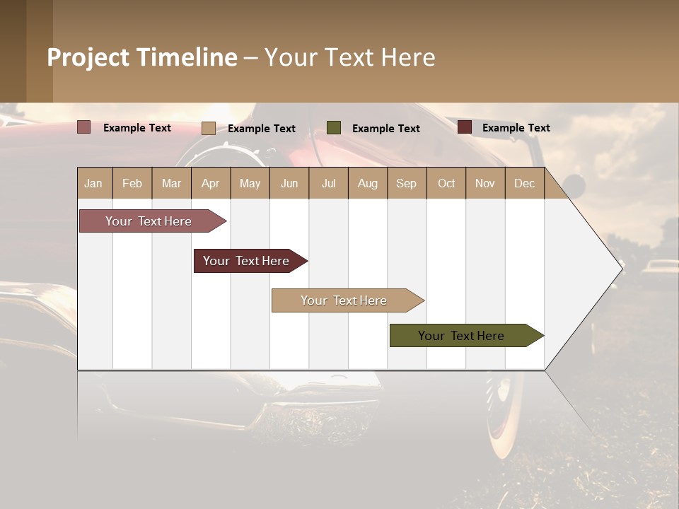 A Red Car Is Parked On The Grass PowerPoint Template