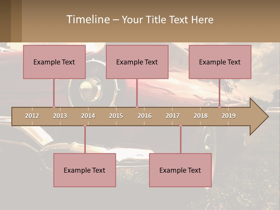 A Red Car Is Parked On The Grass PowerPoint Template
