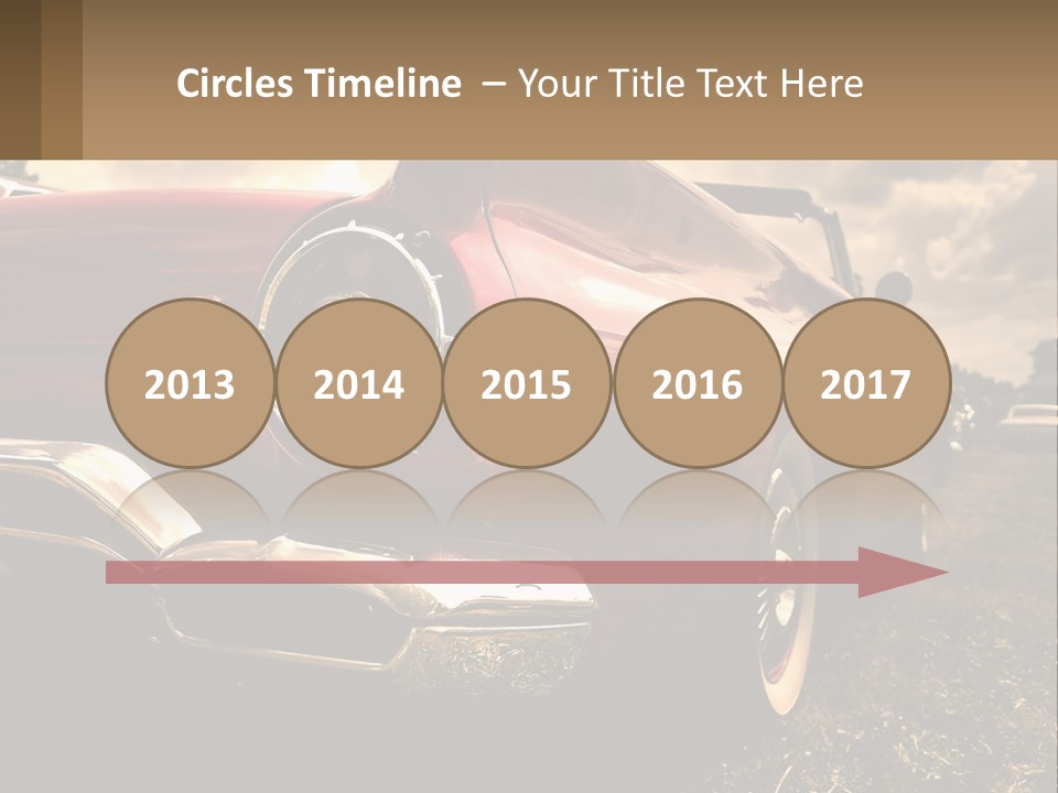 A Red Car Is Parked On The Grass PowerPoint Template