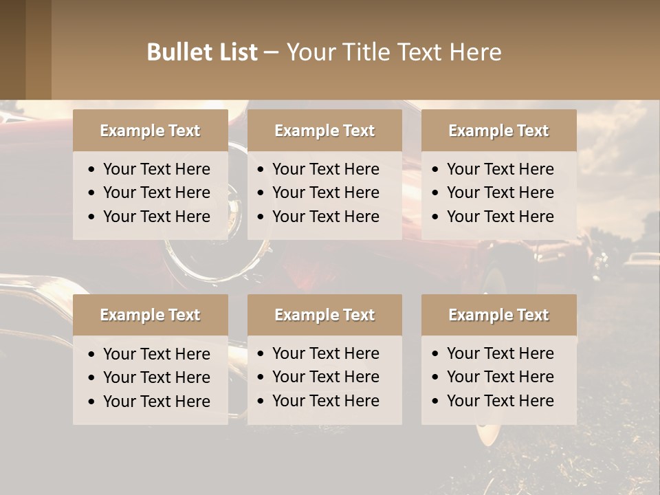 A Red Car Is Parked On The Grass PowerPoint Template