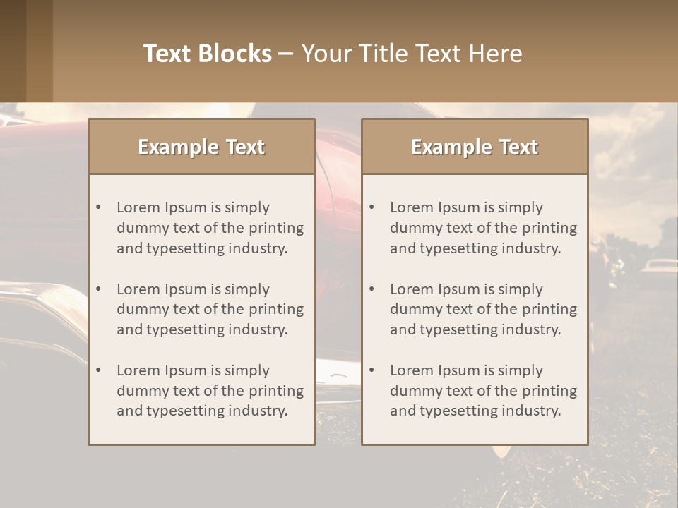 A Red Car Is Parked On The Grass PowerPoint Template