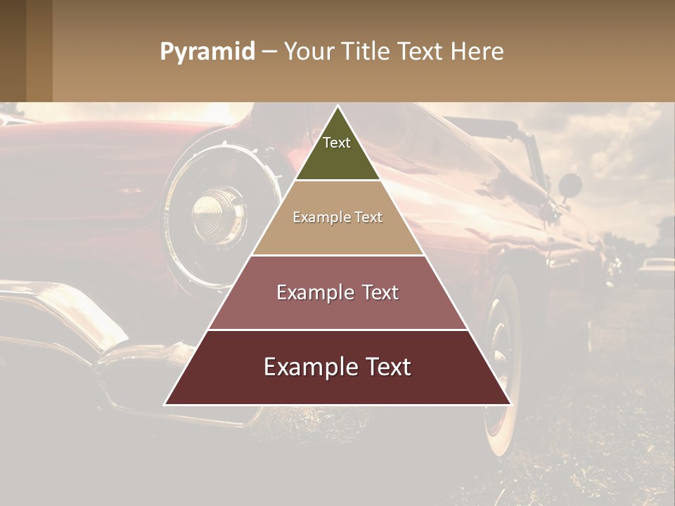 A Red Car Is Parked On The Grass PowerPoint Template