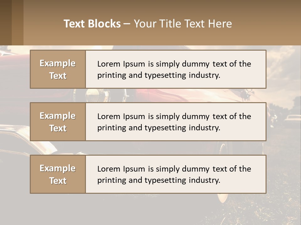 A Red Car Is Parked On The Grass PowerPoint Template