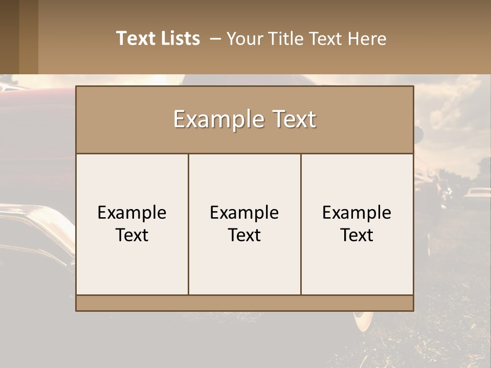 A Red Car Is Parked On The Grass PowerPoint Template