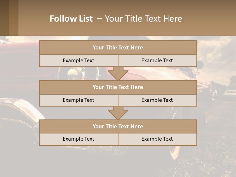 A Red Car Is Parked On The Grass PowerPoint Template