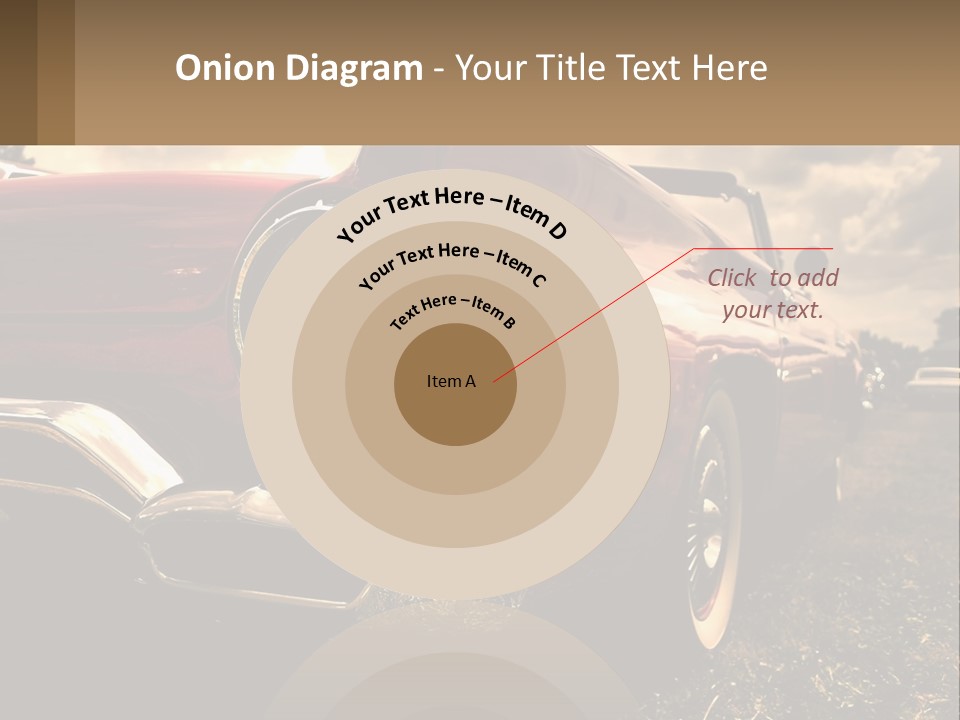 A Red Car Is Parked On The Grass PowerPoint Template