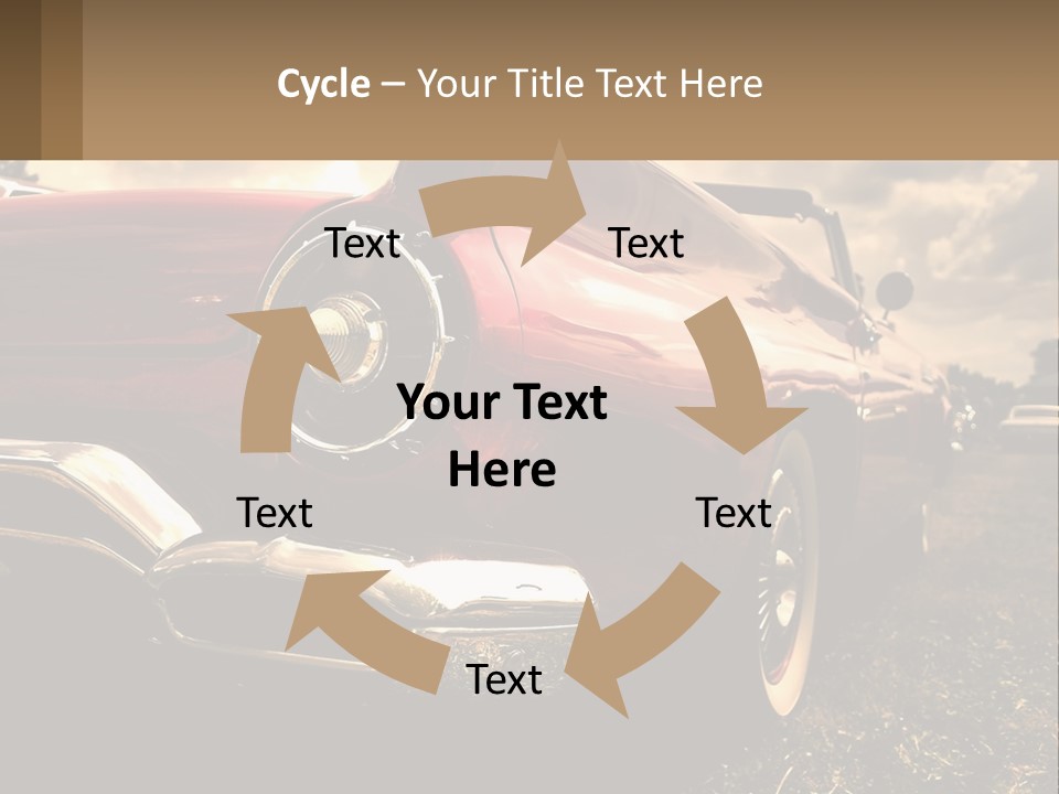 A Red Car Is Parked On The Grass PowerPoint Template