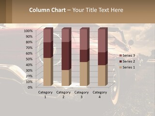 A Red Car Is Parked On The Grass PowerPoint Template