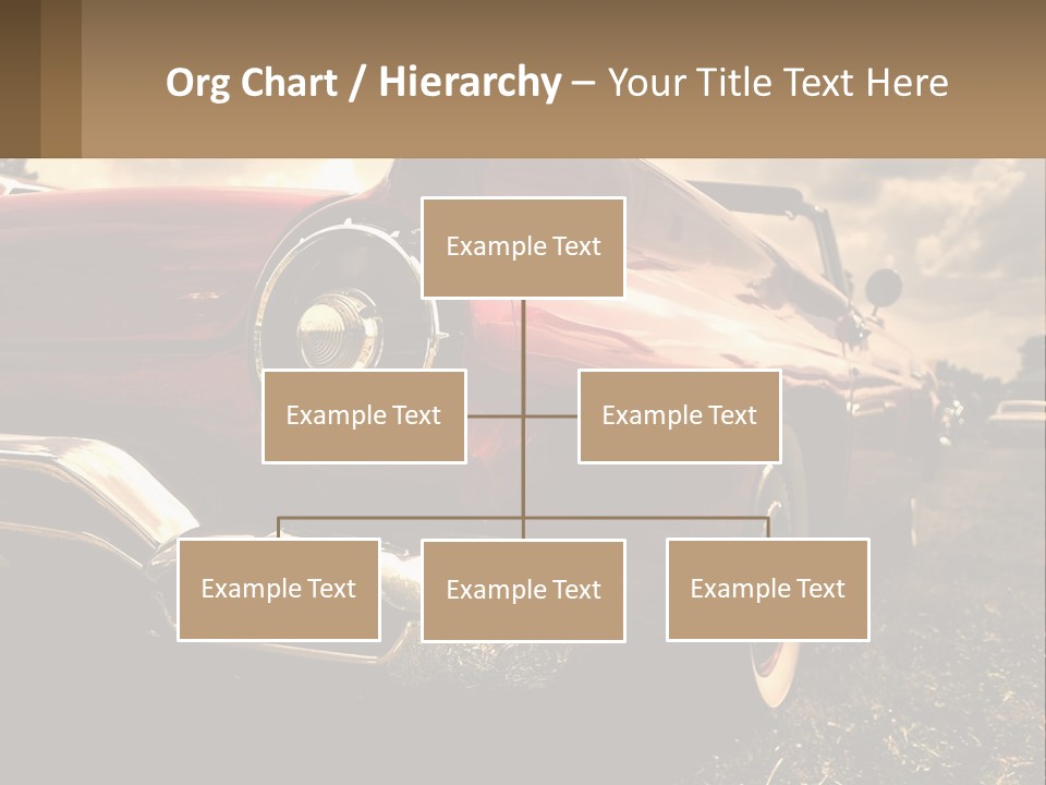A Red Car Is Parked On The Grass PowerPoint Template