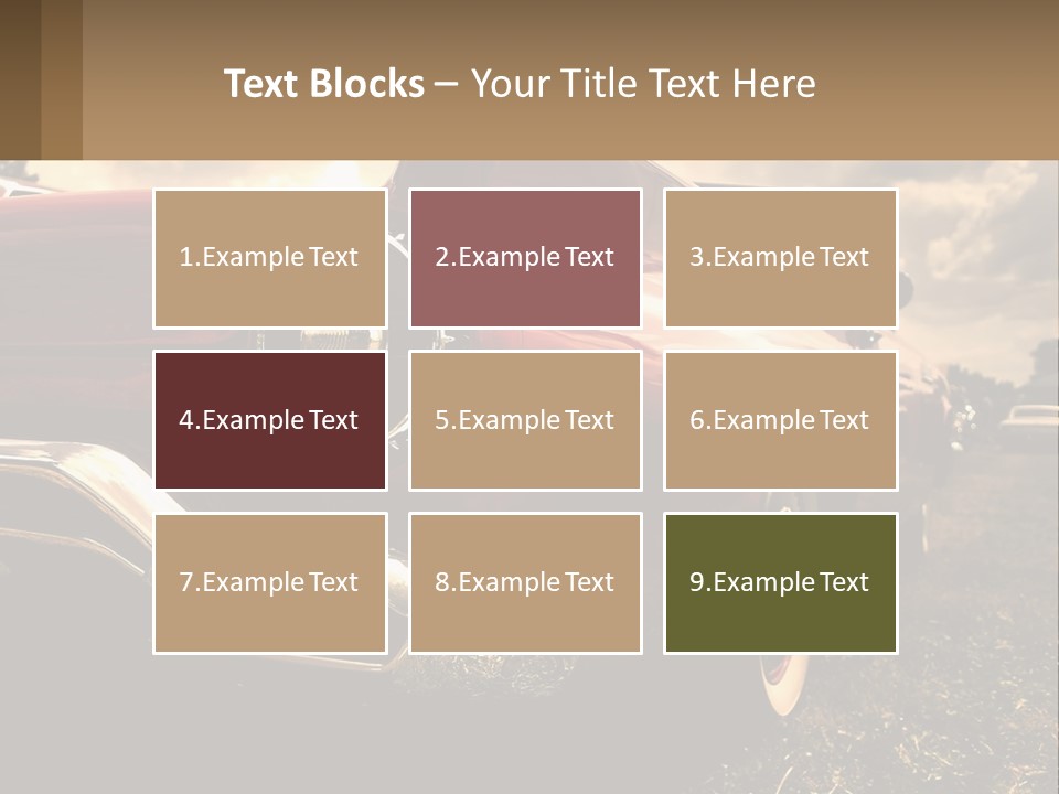 A Red Car Is Parked On The Grass PowerPoint Template