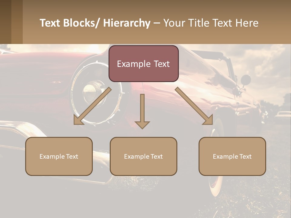 A Red Car Is Parked On The Grass PowerPoint Template