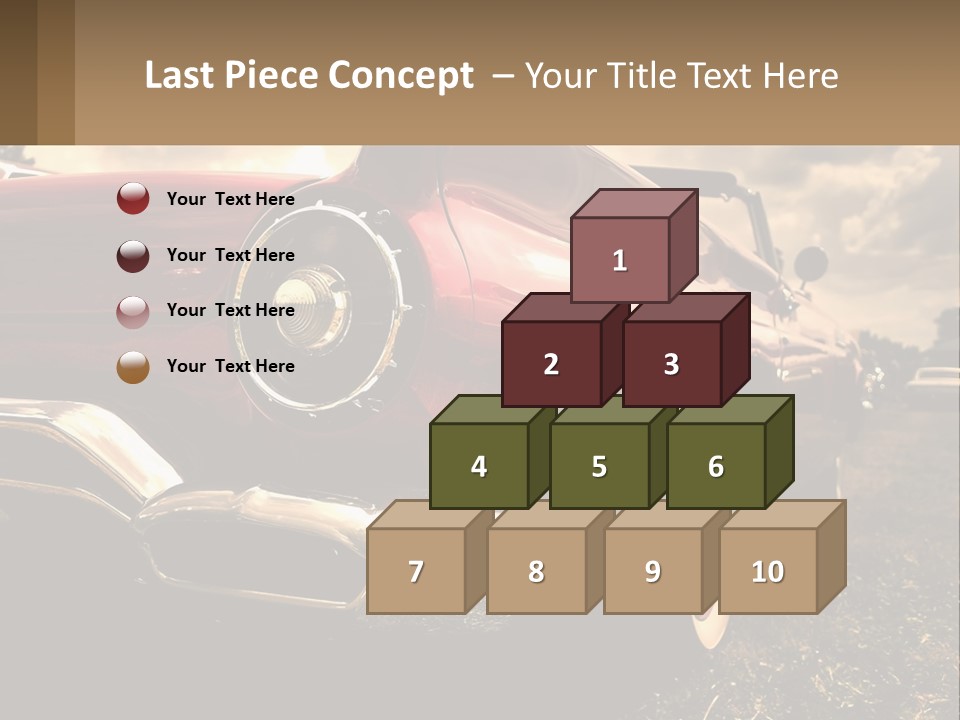 A Red Car Is Parked On The Grass PowerPoint Template