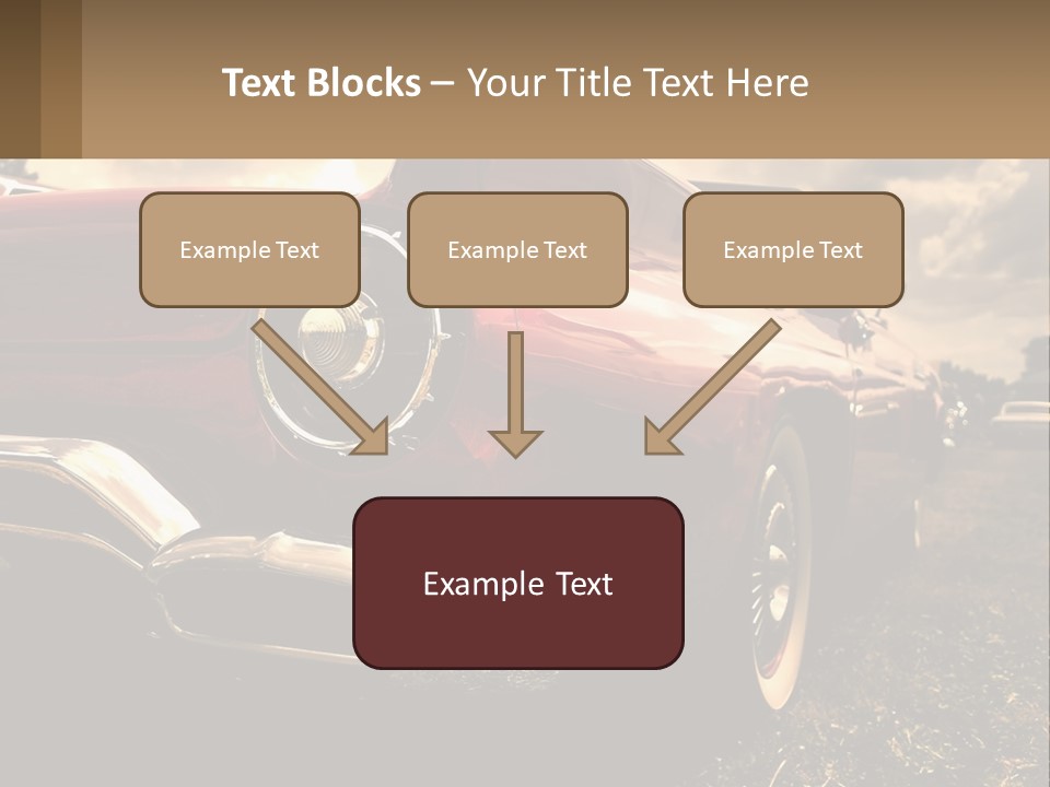 A Red Car Is Parked On The Grass PowerPoint Template