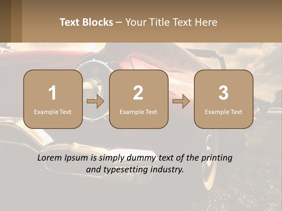 A Red Car Is Parked On The Grass PowerPoint Template