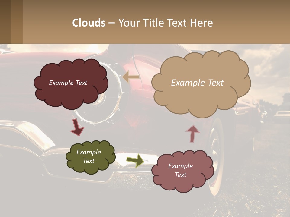 A Red Car Is Parked On The Grass PowerPoint Template