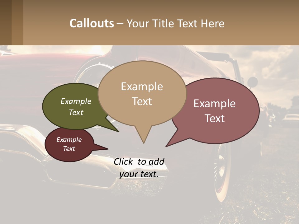 A Red Car Is Parked On The Grass PowerPoint Template