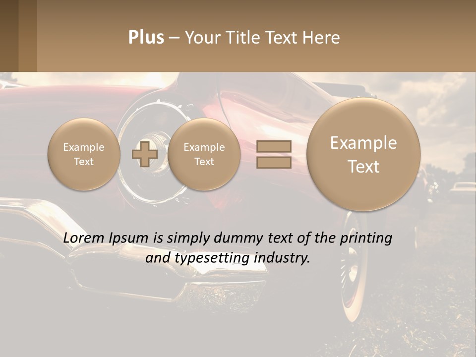 A Red Car Is Parked On The Grass PowerPoint Template