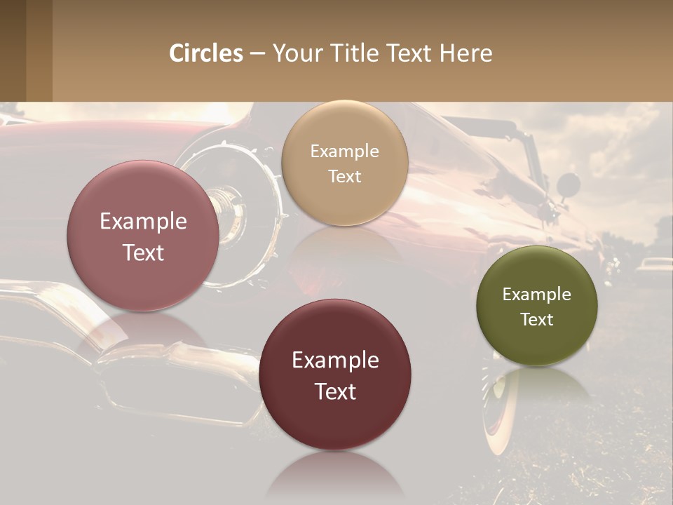 A Red Car Is Parked On The Grass PowerPoint Template