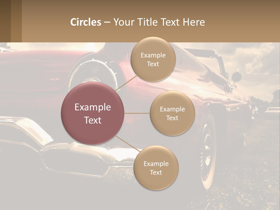 A Red Car Is Parked On The Grass PowerPoint Template